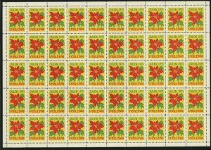 Denmark.  Southslesvig 1971 Christmas Sheet  MNH Folded. Christmas Flowers