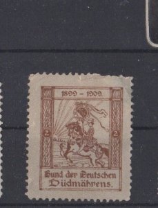 German Advertising Stamp - League of Germans of South Moravia - NG