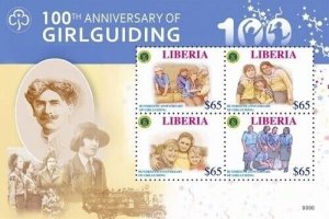 Liberia - 2010 - GIRL GUIDING 100th ANNIVERSARY - Sheet of 4 MNH - PERF