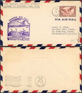 Canada 6c on 2 Aug 1935 First Flight Cover