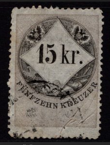 Austria 1863 15Kr Revenue Stamp Used - S33039