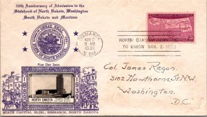 FDC 1939 SC #858 Crosby Cachet - Bismarck, N. Dak. - Single - F75856