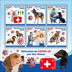 NIGER - 2022 - Detection of COVID-19 by Dogs - Perf 6v Sheet - Mint Never Hinged