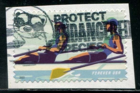 5696 US (58c) Women's Rowing SA, used on paper