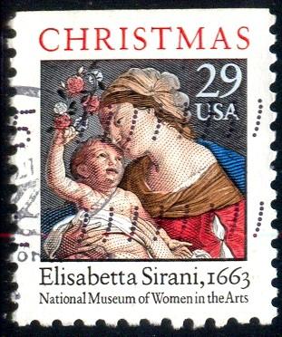 Madonna & Child, by Elisabetta Sirani, X;mas, USA SC#2871a