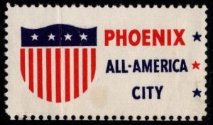 1940's US Poster Stamp Phoenix All American City MNH Crease