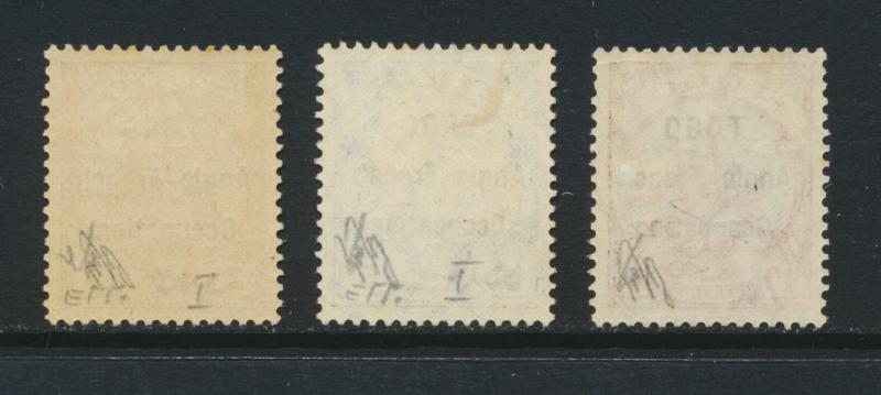 TOGO (BRITISH) 1914 3-10pf+HOLCOMBE CERT, VF MLH SG#H1-3 CAT£390 $500(SEE BELOW)