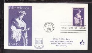 US 1832 Edith Wharton 1980 Andrews U/A FDC 