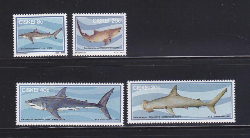 South Africa Ciskei 54-55, 57-58 MNH Fish, Sharks