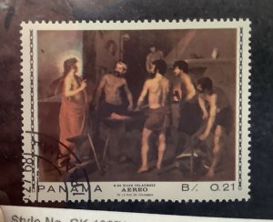 Panama 1967 Scott 479d CTO - 0.21b, Painting, Forge of Vulcan by Velazquez