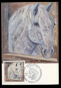 France 1978 Nature Protection, Percheron Horse Maxicard