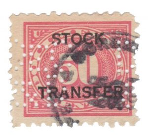 UNITED STATES STOCK TRANSFER STAMP. 1918 - 22. SCOTT # RD9.  USED. # 1