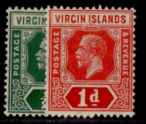 BRITISH VIRGIN ISLANDS GV SG80-81, 1921 WAR STAMP set, NH MINT. Cat £27.