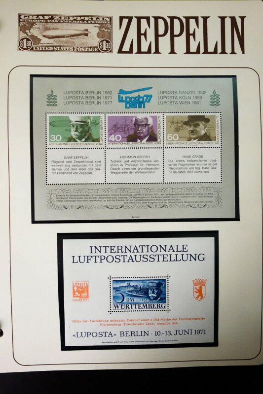 Worldwide All Mint Graf Zeppelin Stamp Collection