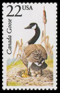 US 2334 North American Wildlife Canada Goose 22c single MNH 1987