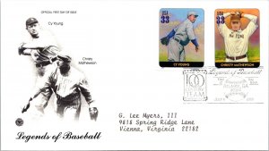 FDC 2000 SC #3408 Cy Young & C Mathewson - Atlanta GA - Pair - J2867