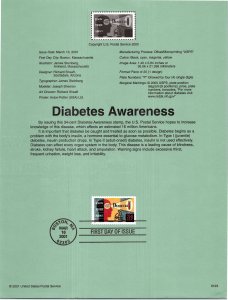 USPS SOUVENIR PAGE DIABETES AWARENESS (2001)