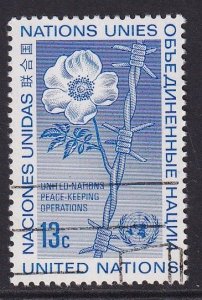 United Nations  New York  #265 cancelled 1975 wild rose ,  barbed wire  13c