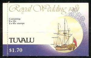 Tuvalu 157a-160a 1981 Diana Wedding booklet