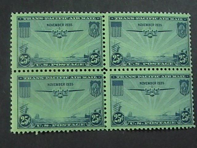 U.S.# C20-MINT/NH-BLOCK OF 4- BLUE--AIR-MAIL--CHINA CLIPPER OVER PACIFIC---1935