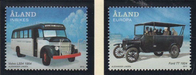 Aland Finland Sc 335-36 2012  Public Transportation stamp set  mint NH