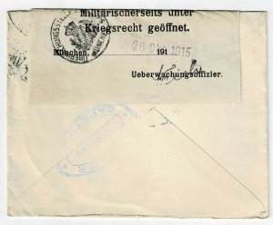 South Africa 1915 Durban cancel on cover to Switzerland, forwarded to Germany