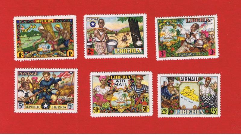 Liberia #309-312 #C63-64  MVFLH OG different scenes