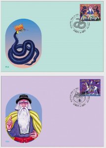 Latvia Lettland 2022 Europa CEPT Stories and Myths Set 2 FDC's