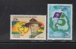 Cocos Is.  #785-86  (1982 Scouting set ) VFMNH CV $1.30