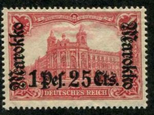 German Morocco SC# 54 o/p Marrokko 1pef  on 25cts MNG