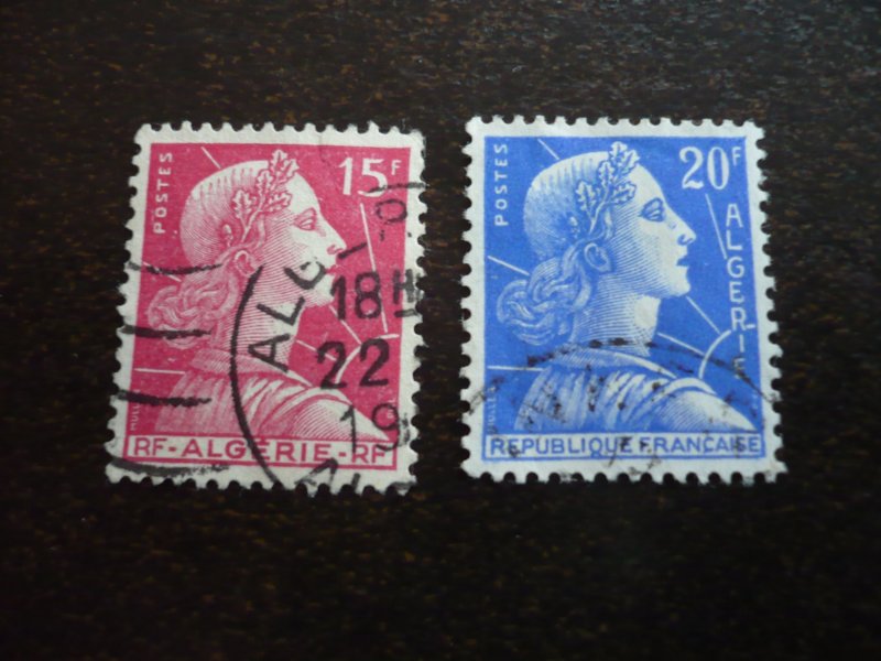 Stamps - Algeria - Scott# 265, 284 - Used Set of 2 Stamps