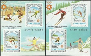 Sao Tome and Principe 1983 MNH Stamps Souvenir Sheet Sport Olympic Games Skiing