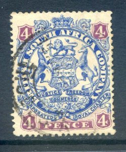 Rhodesia 4d Ultramarine & Mauve  SG44 Fine Used