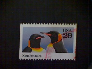 United States, Scott #2708, used(o), 1992, Wild Animals: King Penguins, 29¢