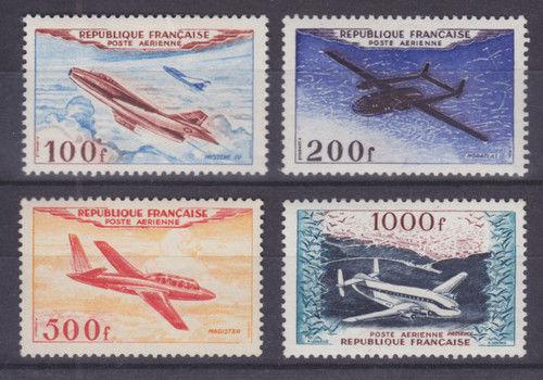 France Sc C29-C32 MNH. 1954 Airplanes cplt VF