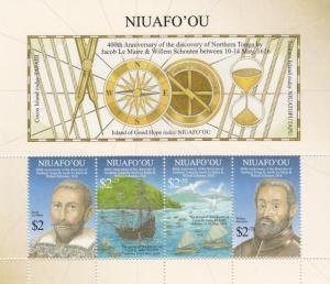 NIUAFO'OU - 2016 - Dutch Explorers - Perf 4v Sheet - M N H