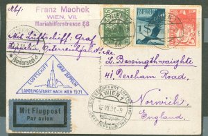 Austria C27 Zeppelin flight 1931 to England