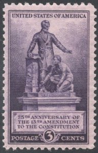 SC#902 3¢ Thirteenth Amendment Issue Single (1940) MNH