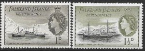 Falkland Dependencies !L20-21   1954  set 2 Unused