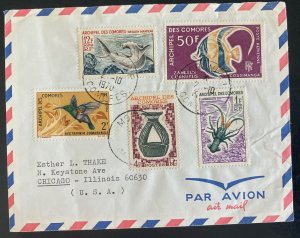 1970 Moroni Comores Island Airmail Cover To Chicago IL Usa