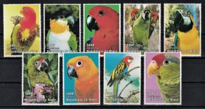 NIGER 1998 - Parrots / complete sets MNH