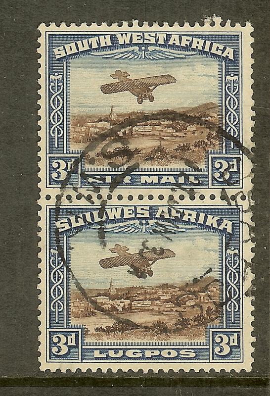 South West Africa, Scott #C5, 3p Monoplane over Windhoek, Pair, Used