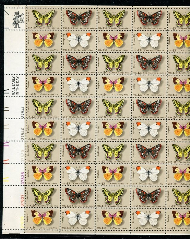 1712 - 1715 Butterfly Stamp Sheet of 50 13¢ Stamps