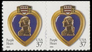 US 3784 Purple Heart 37c horz pair MNH 2003