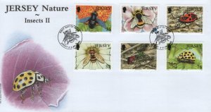 Jersey 2008 FDC Sc 1336-1341 Bees, ladybug, wasp Insects II Set of 6