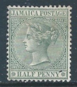 Jamaica #16a MH 1/2p Queen Victoria - Wmk. 2 - Gray Green