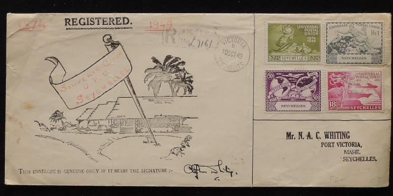 ZS-AB784 SEYCHELLES GBC - Fdc, 1949 75Th Anniv Of Upu Cover