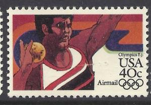 Air mail MNH Single stamps C 105 40cent 84 Olympics Shot ...