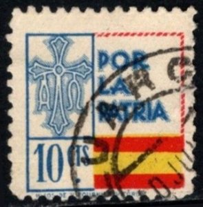 1936 Spanish Civil War Charity Por La Patria For My Country 10 Centimos Used