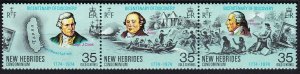 1974 New Hebrides 395-397strip 200 years of discovery of the island - fran 12,00